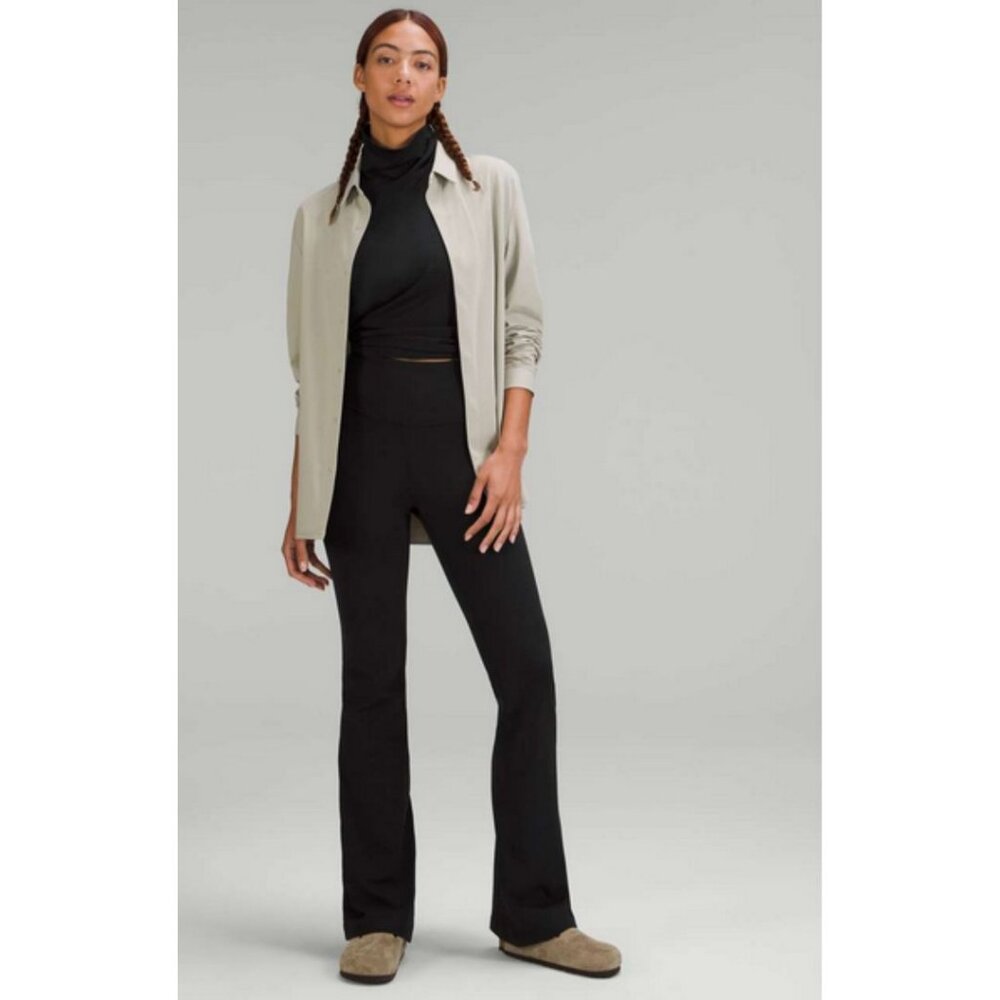 Lululemon Groove Super-High-Rise Flared Pant Nulu Black Size 6